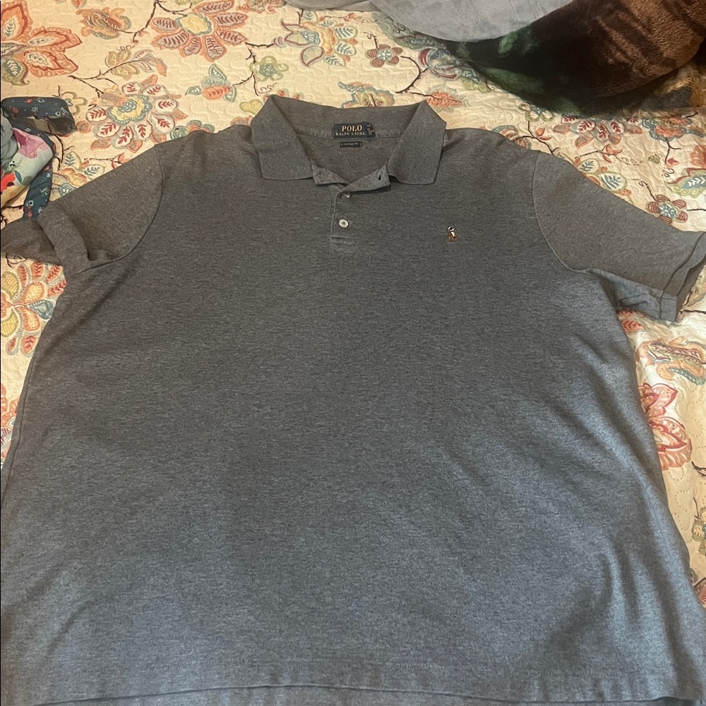 Polo By Ralph Lauren Soft Cotton  Gray Polo Shirt